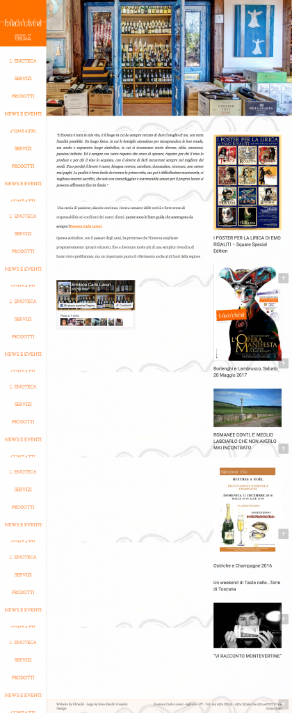 Homepage sito web Enoteca Carlo Lavuri