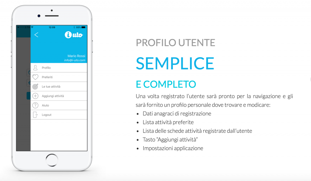 App iUto: profilo utente semplice e completo