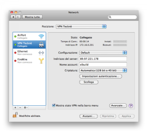 Connessione VPN PPTP MAc OS X