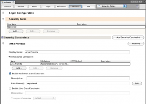 Creazione dell'area protetta su Netbeans