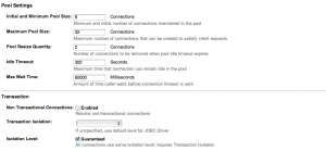 Impostazioni connection pool: step 2