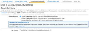 Creazione load balancer AWS | Associazione certificato SSL