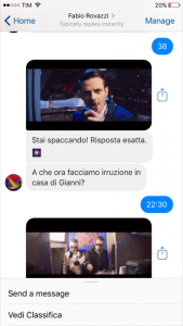 Chatbot Rovazzi prima domanda